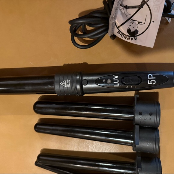 LUV 5P Black Curling Wand Set - Picture 1 of 3